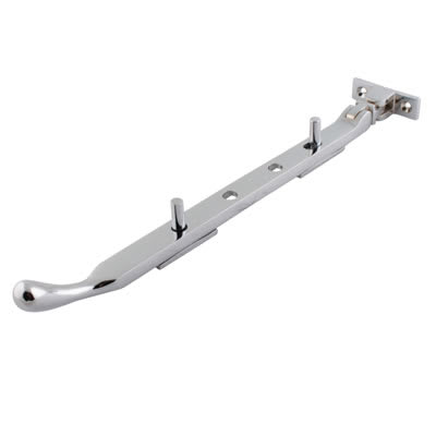 Cast Bulb End Casement Window Stay - 10"/250mm Length - Polished Chrome