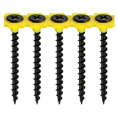 Collated Coarse Thread Drywall Screws - 3.5 x 32mm - Black Phosphate - Pack of 1000