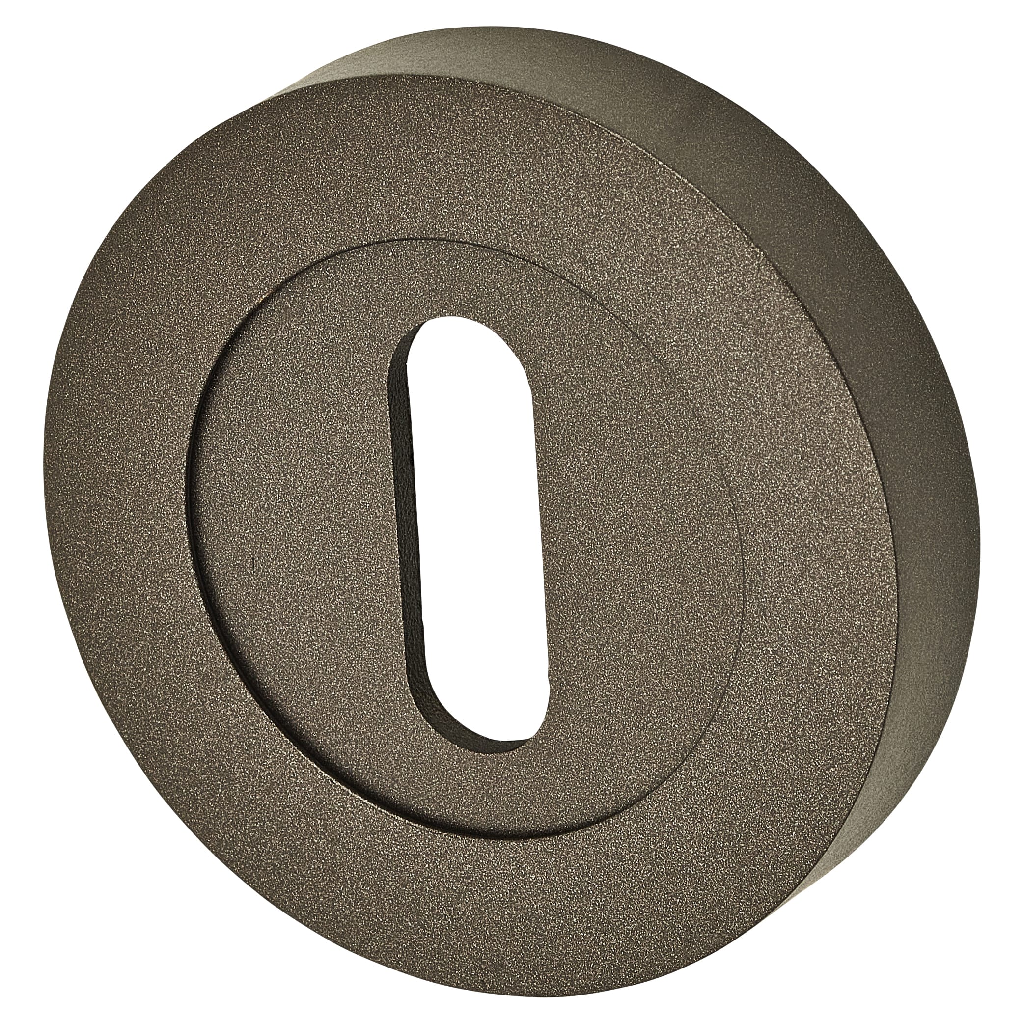 Brass Varese Escutcheon - 50mm Diameter - Keyhole - Matt Bronze