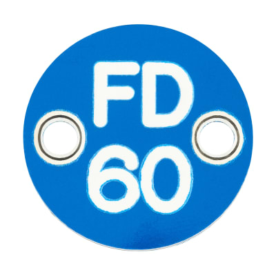 Fire Door Sign - Drilled - 25mm Diameter - Rigid Plastic - Blue