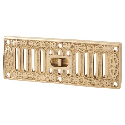 Decorative Hit & Miss Vent - 225 x 82mm - Polished Brass 321319P