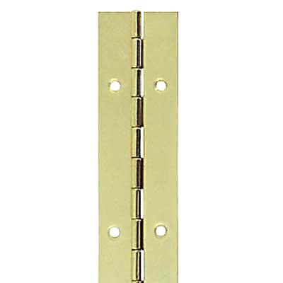 Steel Continuous Piano Hinge - 1800 x 38 x 0.7mm - Polished Brass