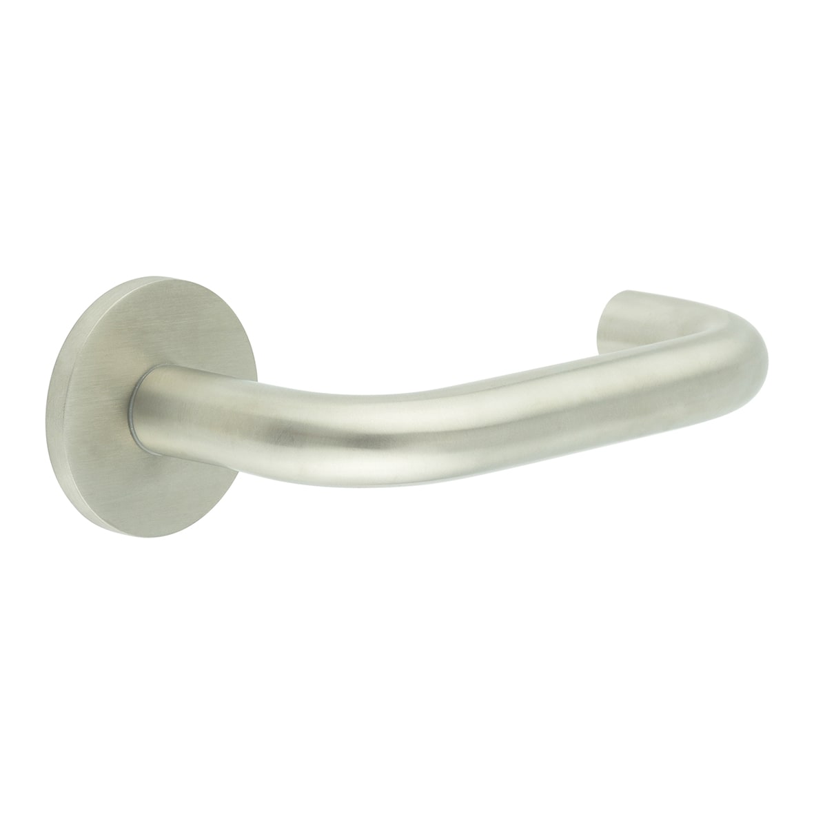 Satin Stainless Steel Fixed Dead 19mm Return to Door Handles on Round Rose - CR-106 Range
