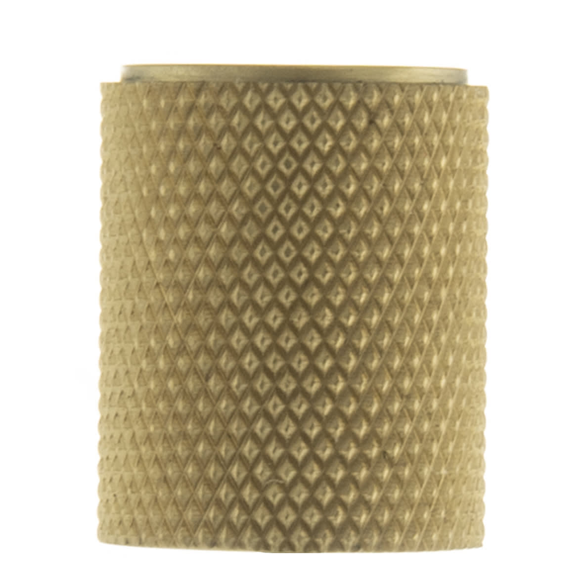 Millhouse Brass Watson Knurled Cylinder Cabinet Knob - 20mm Diameter - Satin Brass