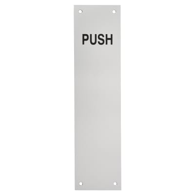 Aluminium Finger Plate - Push - 300 x 75 x 1.5mm - Satin Anodised