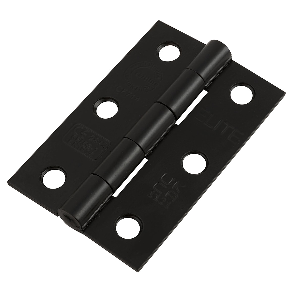 Steel Grade 7 Butt Fire Door Hinge - 75 x 50 x 2mm - Matt Black - Pair