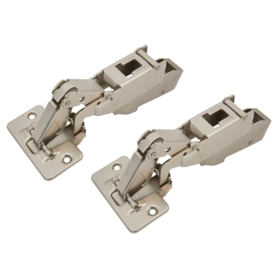 CLIP Top Wide Angle Cabinet Hinge - 170° - Un-Sprung - Half Overlay - Zinc Plated - Pair