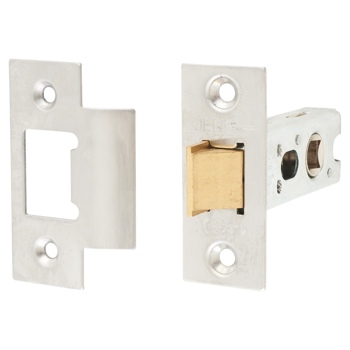 Heavy Duty Tubular Latch - 64mm Case - 44mm Backset - Square - Satin Stainless Steel