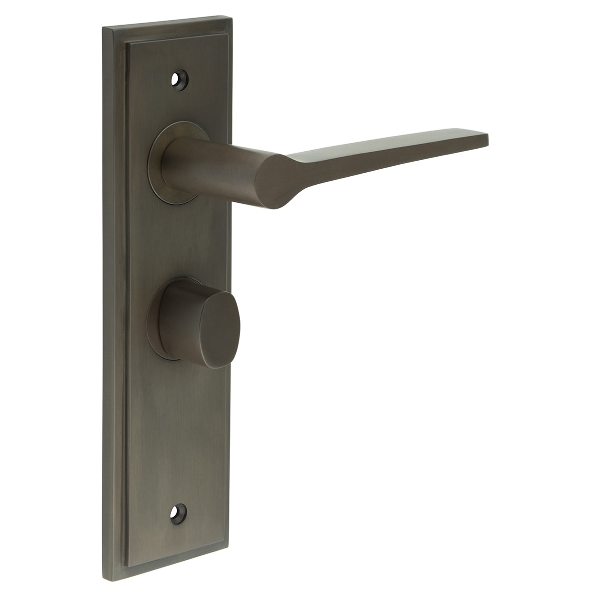 Dark Bronze Fire Rated Bathroom Door Handles - Knightsbridge - Inner 2 - 200 x 55mm