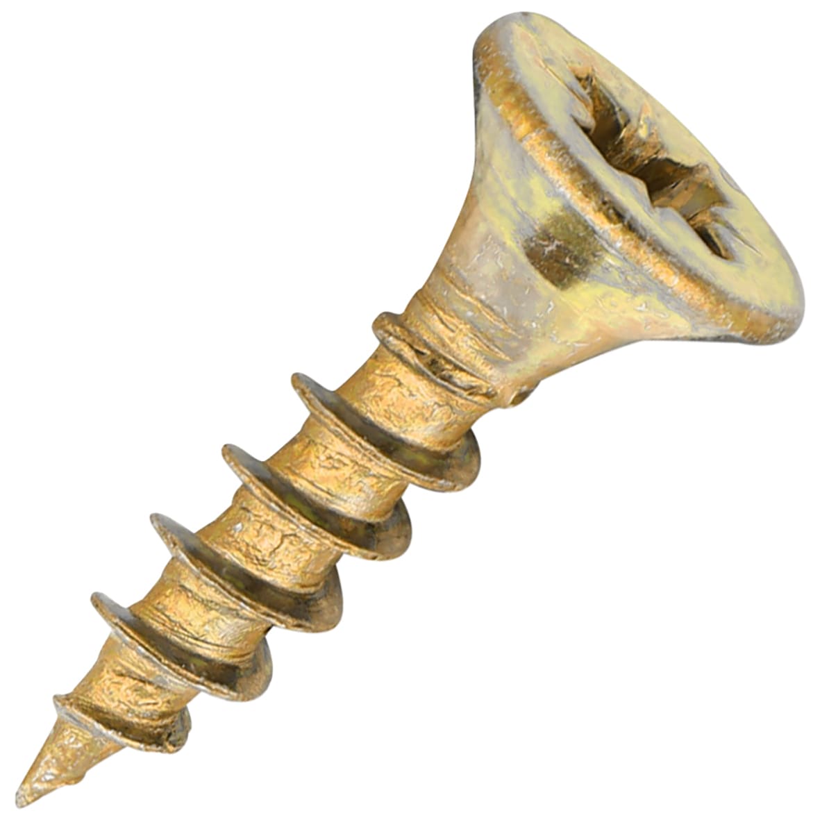 General Purpose Pozi Countersunk Chipboard Wood Screws - 3.5 x 15mm - Yellow Zinc - Pk of 200