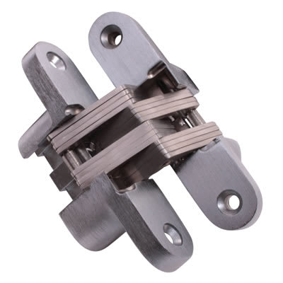 Concealed Hinge - 70 x 16mm - Satin Chrome - Pair