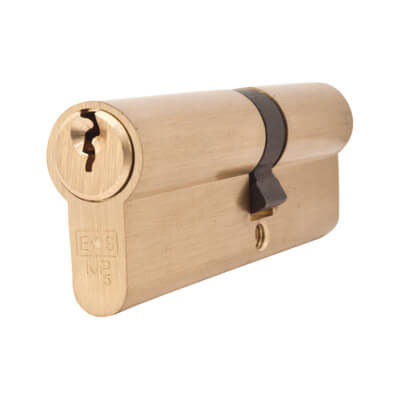 5 Pin 90mm Euro Double Cylinder - 40 + 50mm - Polished Brass - Keyed to Differ