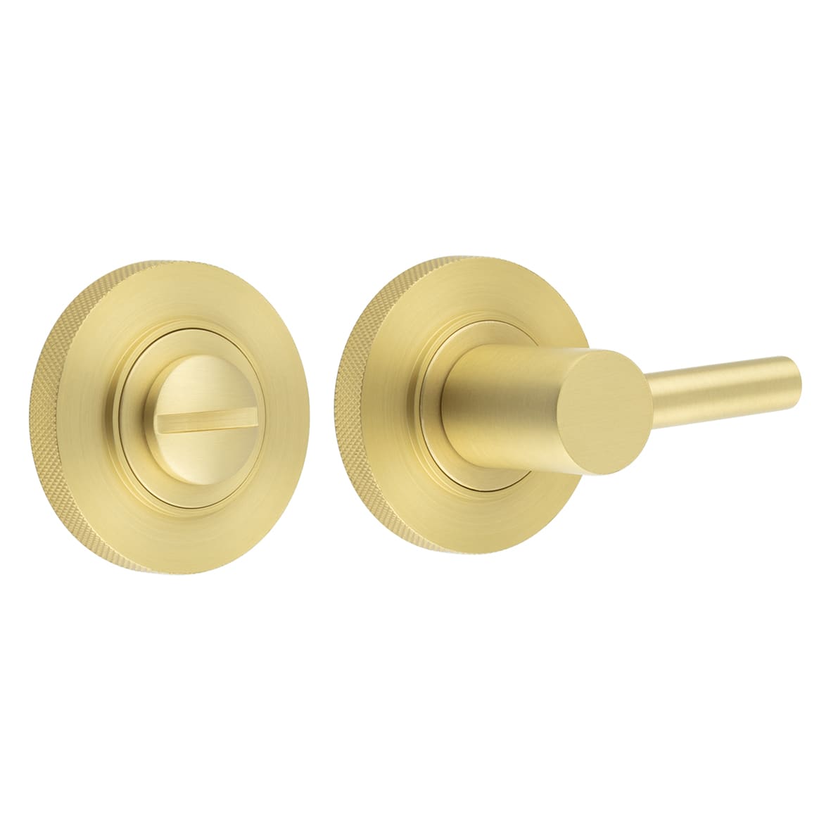 Easy Turn & Release with Knurled Rose - 50mm Diameter - Satin Brass