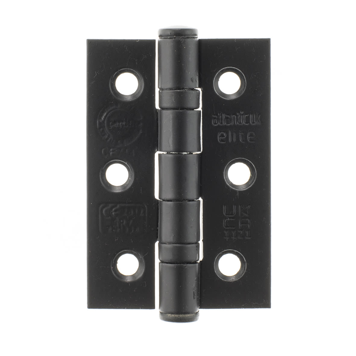 Twin Ball Bearing Grade 7 Butt Fire Door Hinge - 76 x 51 x 2mm - Matt Black - Pair