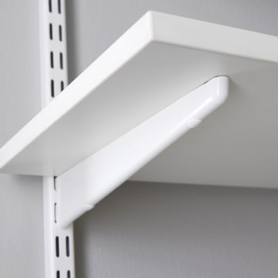 Twin Slot Shelving System - Shelf Bracket for Solid Shelving - 220mm Length - White