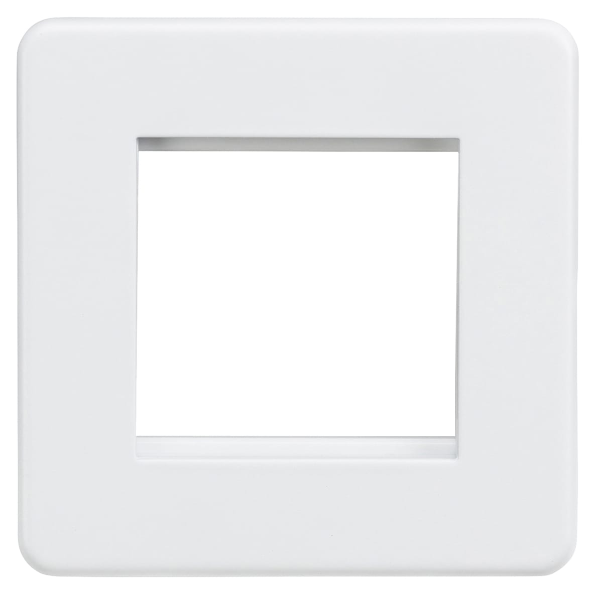 1 Gang 2 Module Euro Screwless Faceplate - Matt White