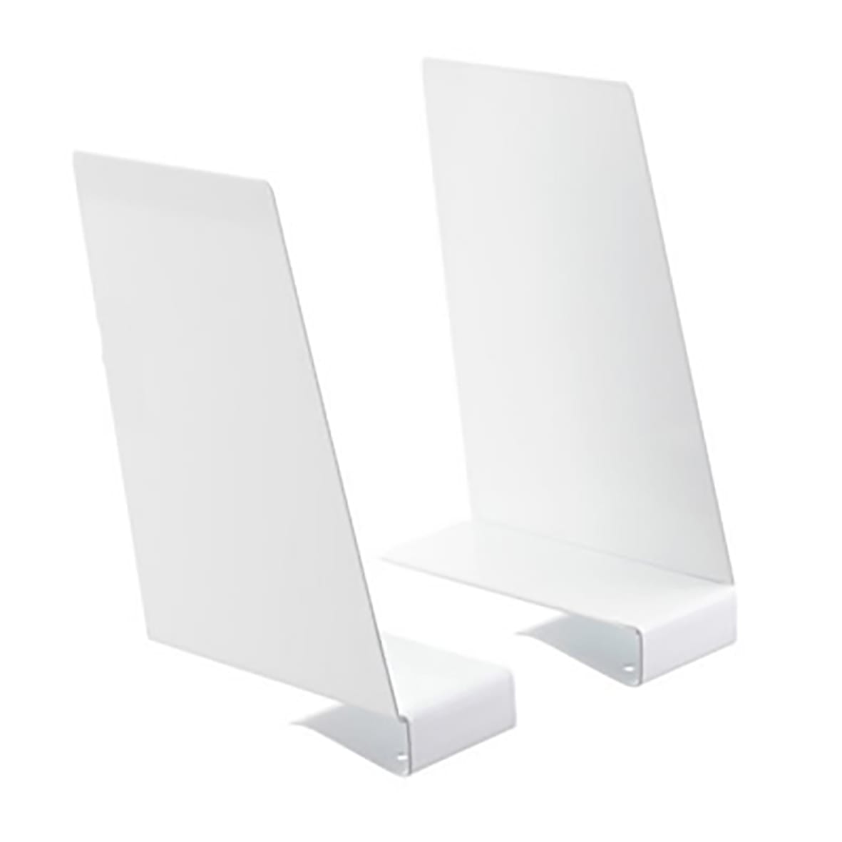 Twin Slot Shelving System - Shelf Book End/Shelf End - 200 x 153 x 53mm - White - Pair