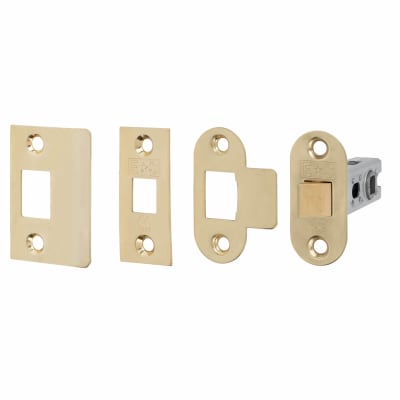 Contract Bolt Through Tubular Latch - 67mm Case - 46mm Backset - Radius/Square - Pol Brass
