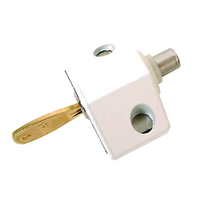 Patio Door Lock - 46 x 27mm - Pack of 1 with 1 Key - White
