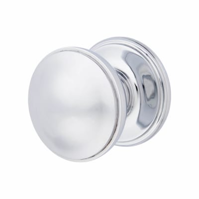 Round Centre Door Knob - 80mm Rose Diameter - Polished Chrome