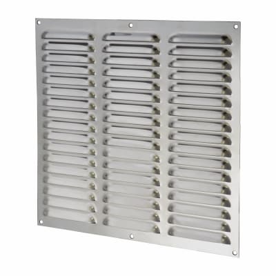 Hooded Louvre Vent - 305 x 305mm - 23750mm² Free Air Flow - Polished Stainless