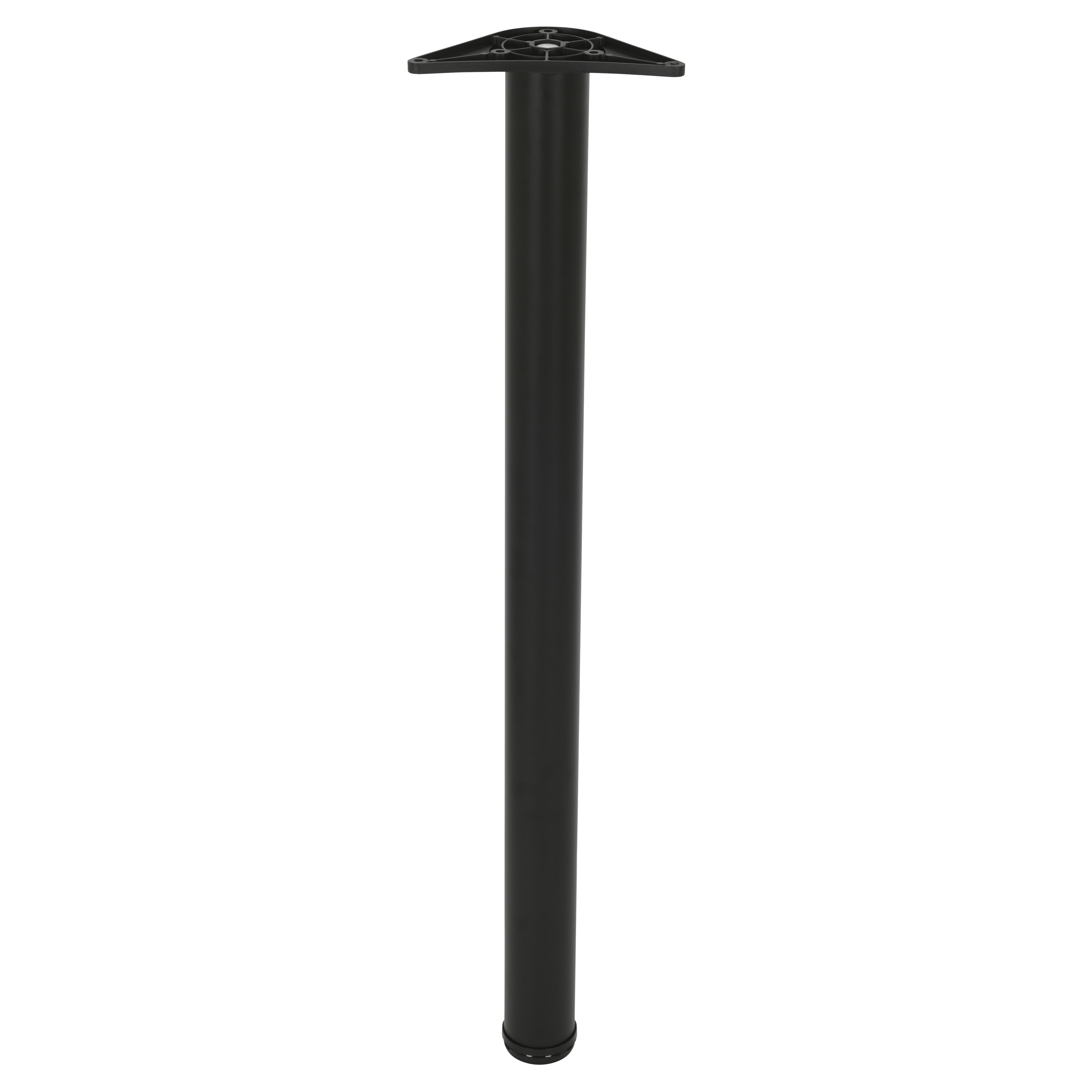 Round Adjustable Worktop Support Breakfast Bar Table Leg - 60 x 870-895mm - Matt Black