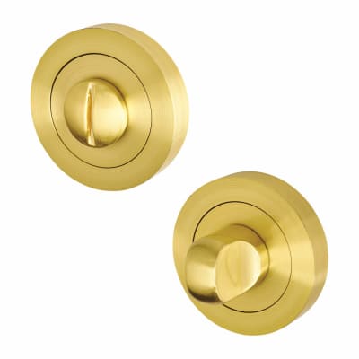 Bathroom Turn & Release - 50mm Diameter - Satin Brass