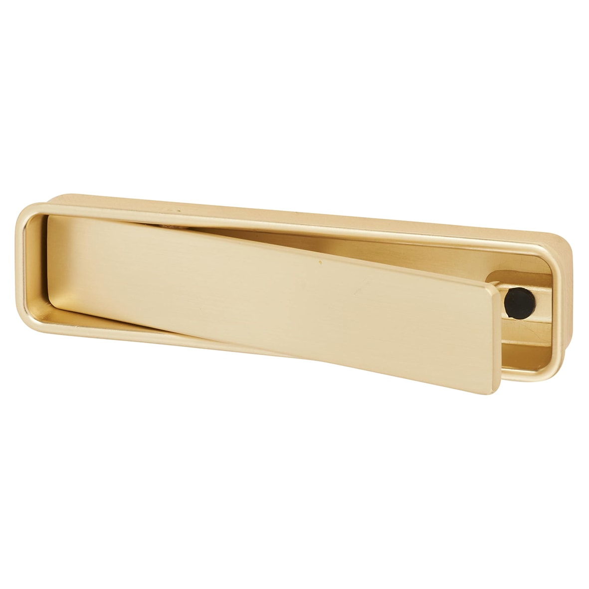 Frome Rectangular Flush Cabinet Pull Handle - 99 x 24mm - Satin Brass