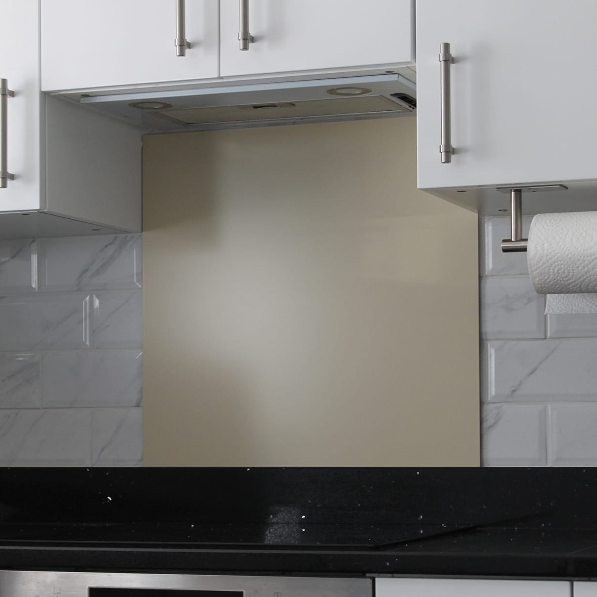 Aluminium Kitchen Splashback - 900 x 750mm - Matt Light Ivory