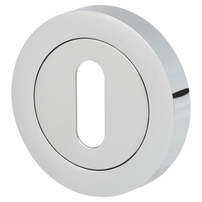 Escutcheon - 48mm Diameter - Keyhole - Polished Chrome