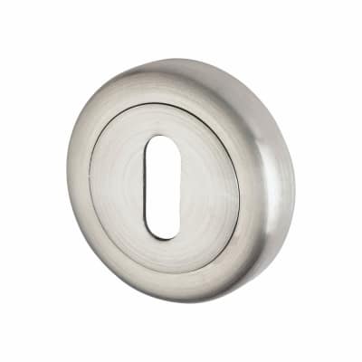 Escutcheon - 50mm Diameter - Keyhole - Satin Chrome