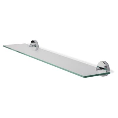 Epsom Flexi-Fix Glass Shelf - 590 x 135.5 x 60mm - Polished Chrome