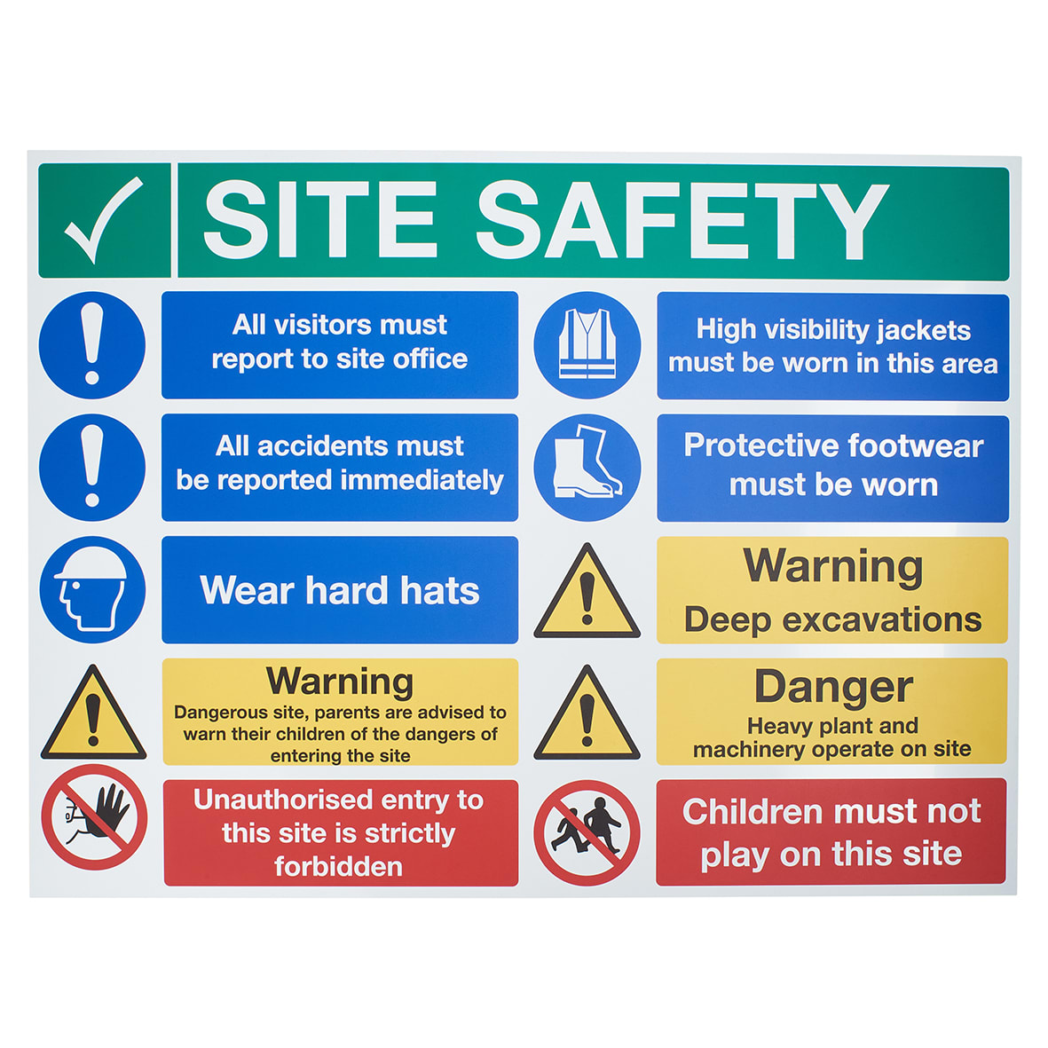 Site Safety Notice All Visitors Must Sign - 800 x 600mm - Rigid Plastic 049239P