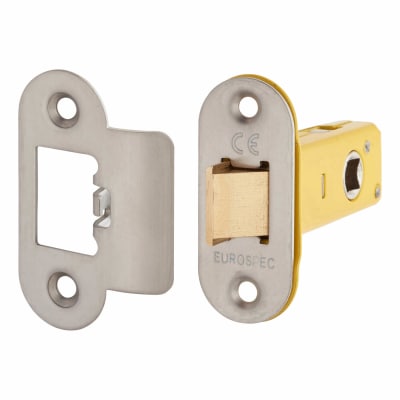 Heavy Duty Tubular Latch - 65mm Case - 44mm Backset - Radius - Satin Stainless Steel
