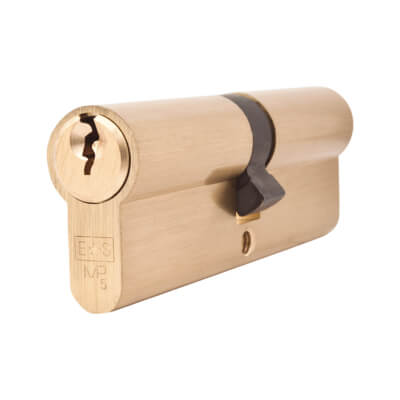 5 Pin 90mm Euro Double Cylinder - 45 + 45mm - Polished Brass - Keyed to Differ