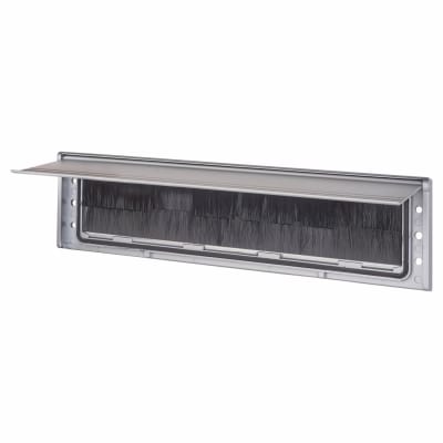 Brush Seal Interior Letter Tidy Flap - 293 x 77mm - Satin Aluminium