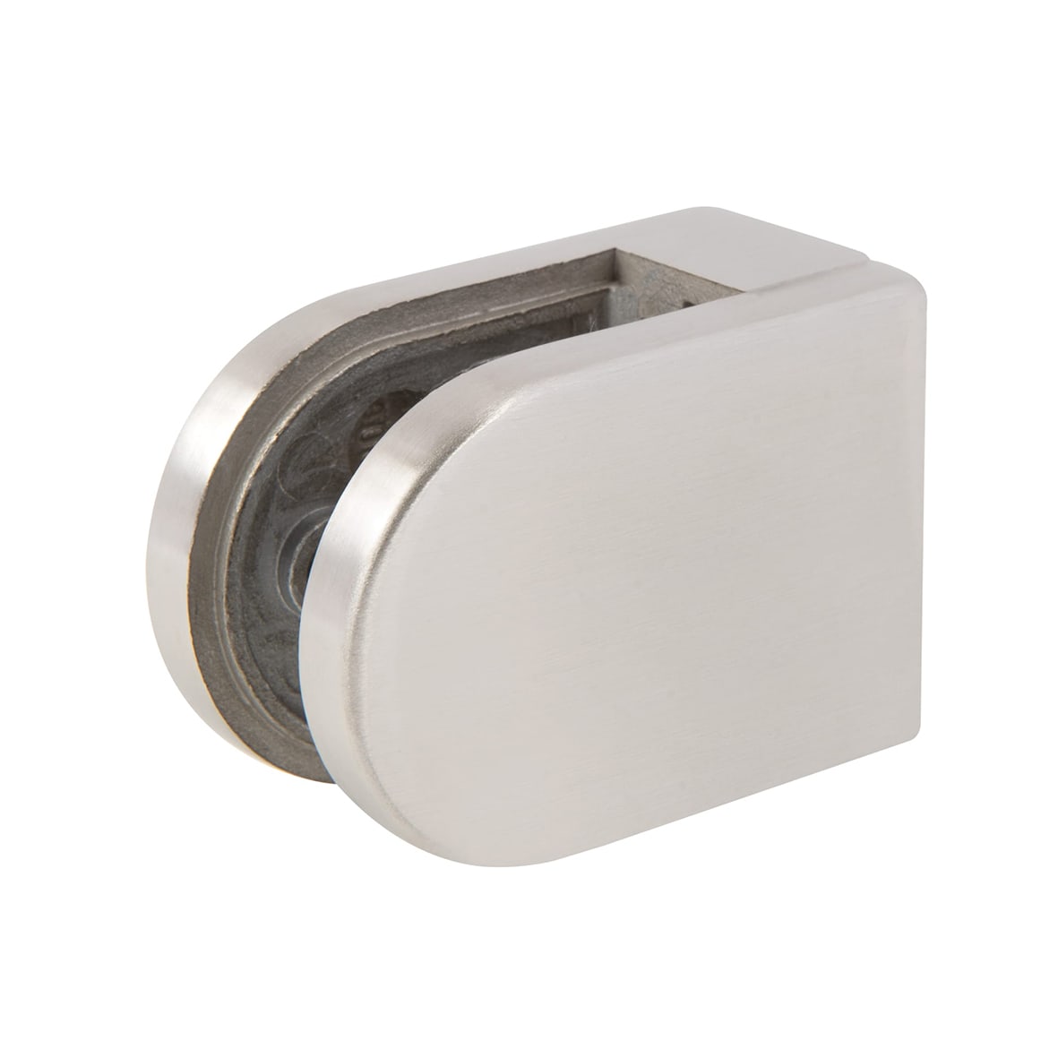 D Shaped Balustrade Clamp - 63 x 45mm - 316 Grade Brushed Stainless Steel - Pack of 4