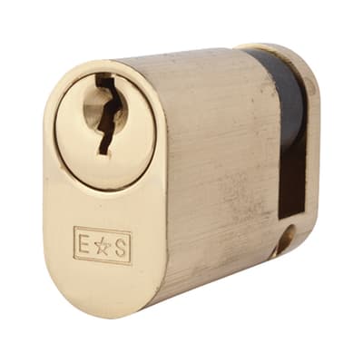 5 Pin 45mm Oval Single Cylinder - 35 + 10mm - Polished Brass - Keyed Alike