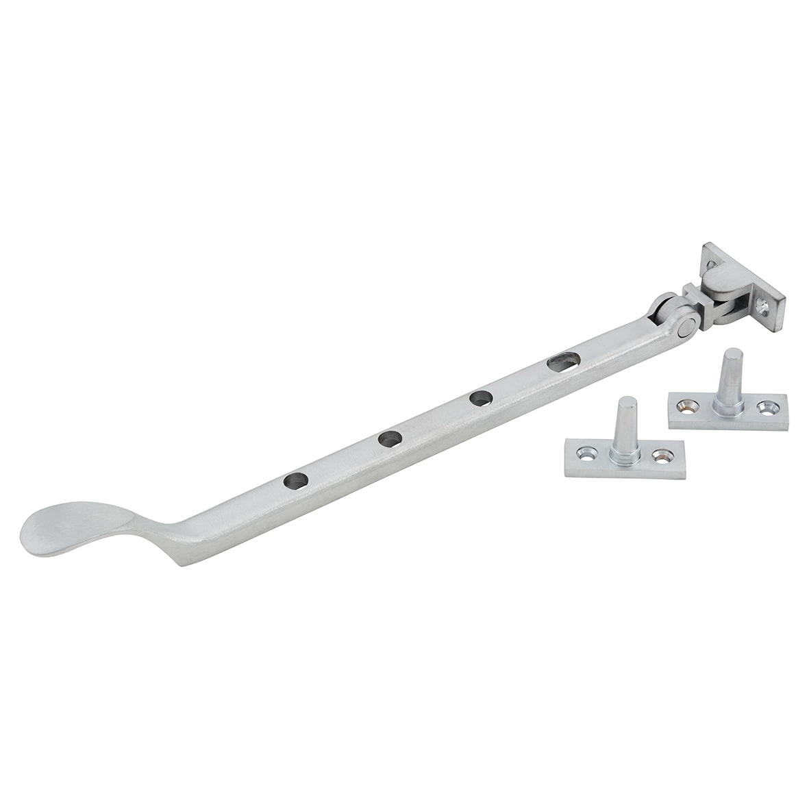 Victorian Casement Window Stay - 10"/264mm Length - Satin Chrome