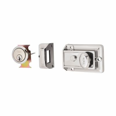 77 Traditional Nightlatch - 60mm Backset - Polished Chrome Case/Cylinder