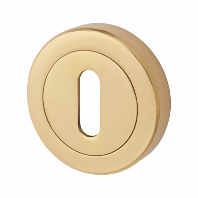 Escutcheon - 48mm Diameter - Keyhole - Polished Brass
