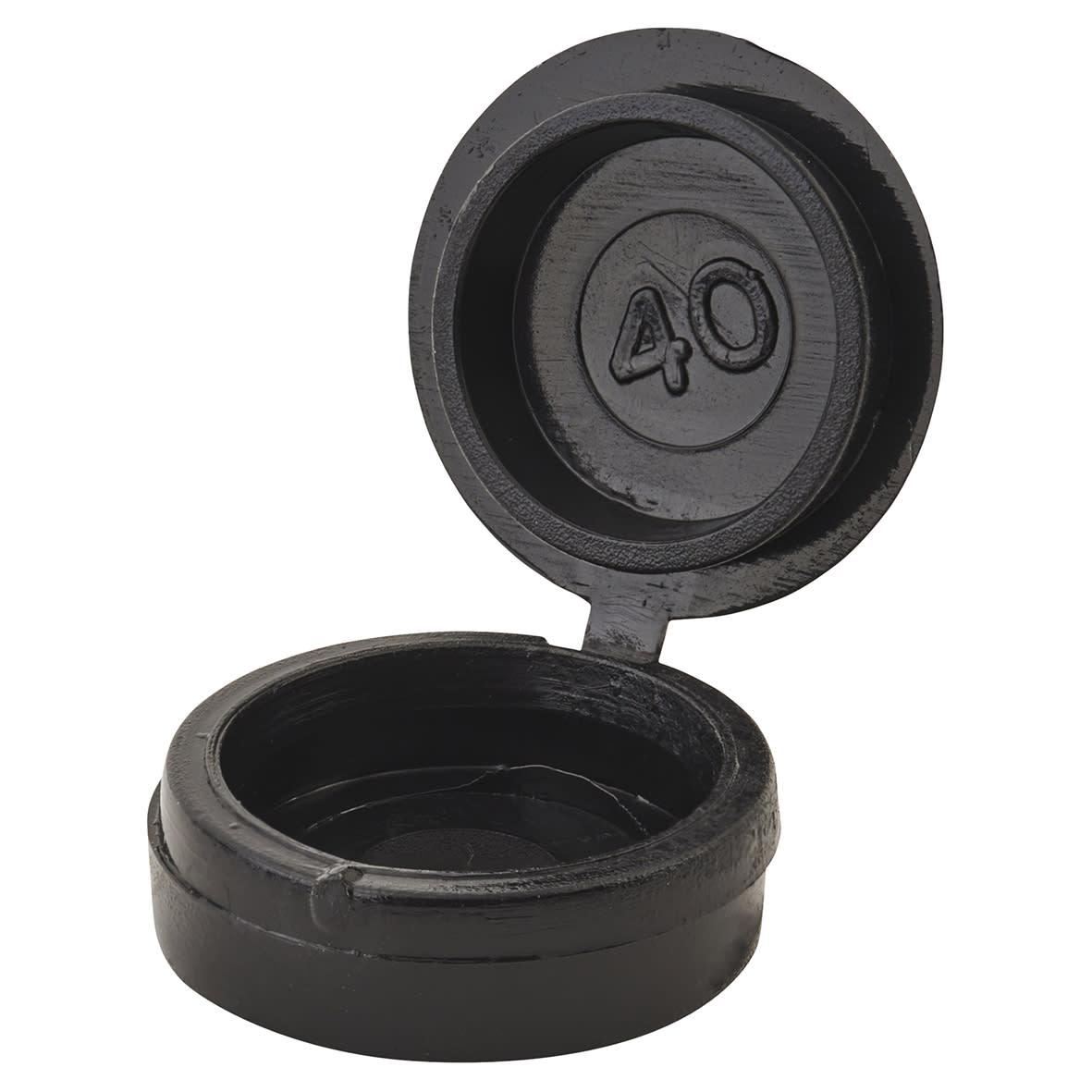 Hinged Screw Cup and Cover - 13mm Diameter - Black - Pack of 100