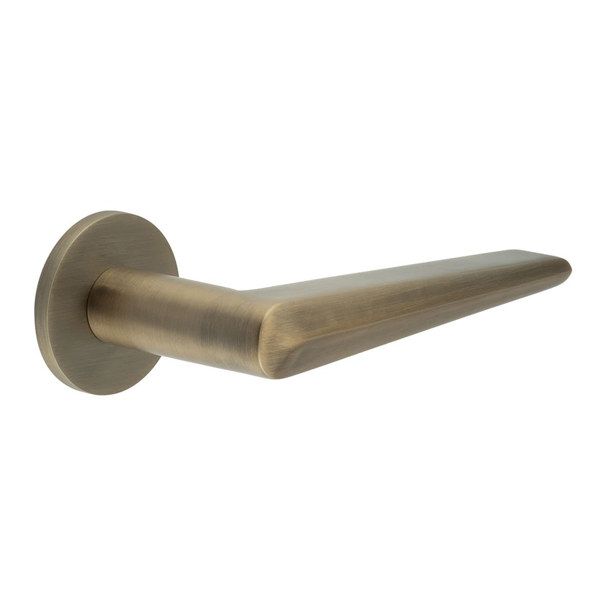 Antique Brass Fixed Dead Door Handles on Round Rose - CR-107 Range