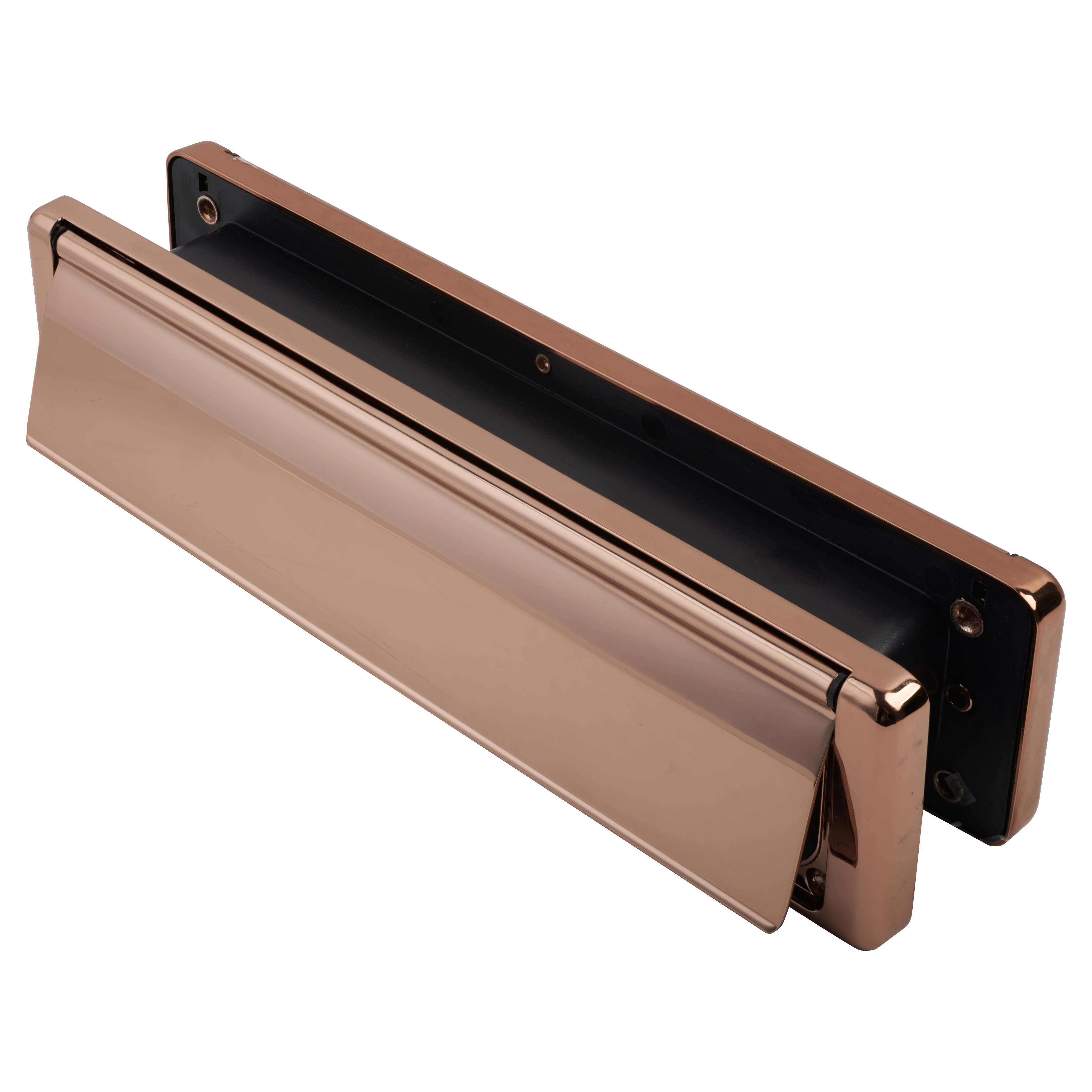 uPVC/Timber - Nu-Mail Letter Plate - 310 x 76mm - Door Thickness 40-80mm - Hardex Rose