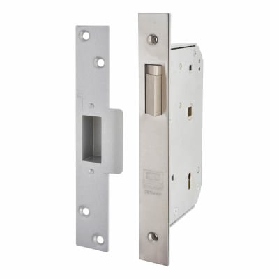 3R35 Detainer High Security Nightlatch - 80mm Case - 50mm Backset - Right Hand - Sat Chrome
