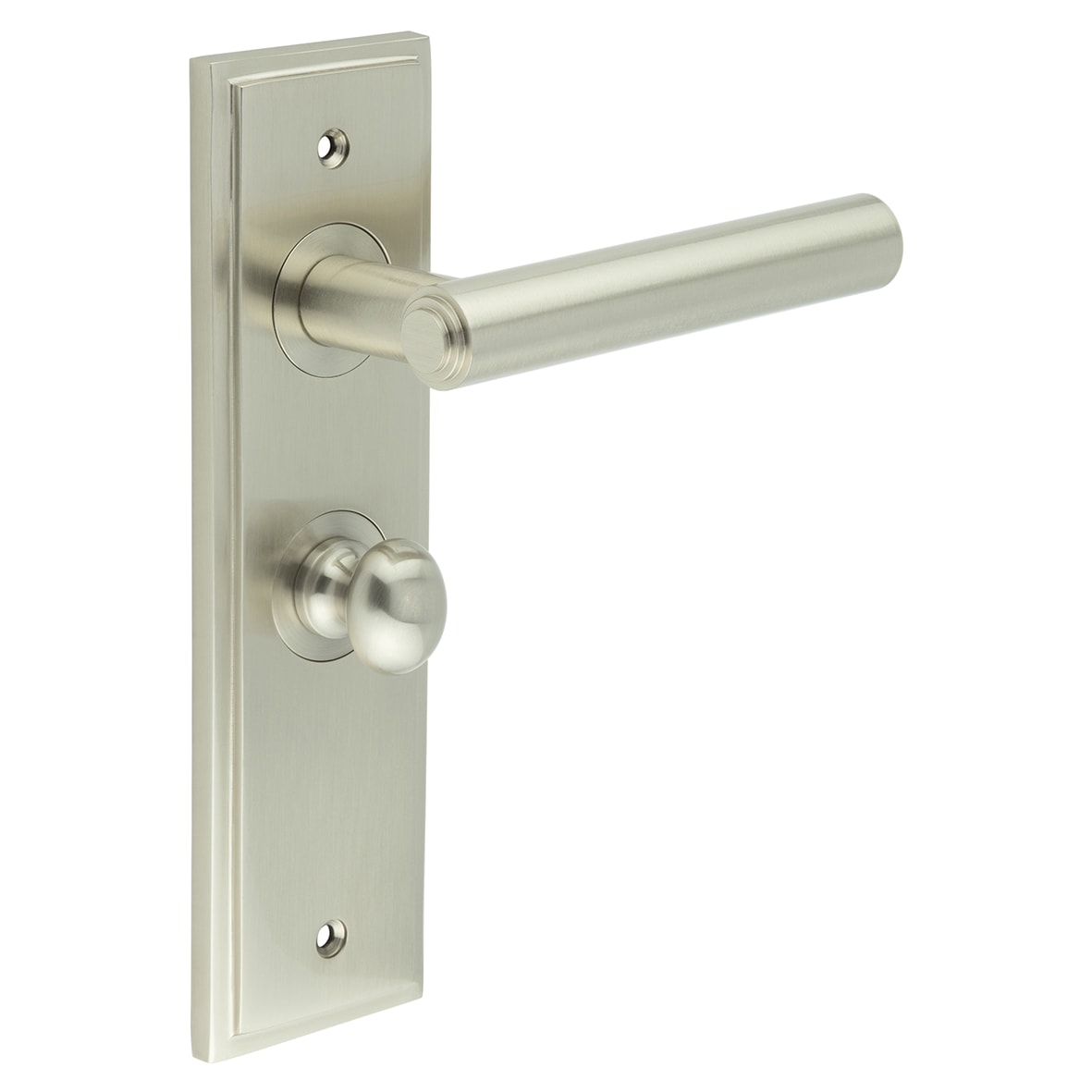 Satin Nickel Fire Rated Bathroom Door Handles - Richmond - Inner 1 - 200 x 55mm 873939P