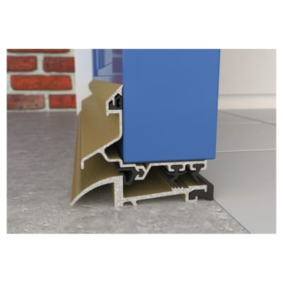 Mobility Low Weatherbar Kit - 914mm Length - Inward Opening Doors - Gold Aluminium