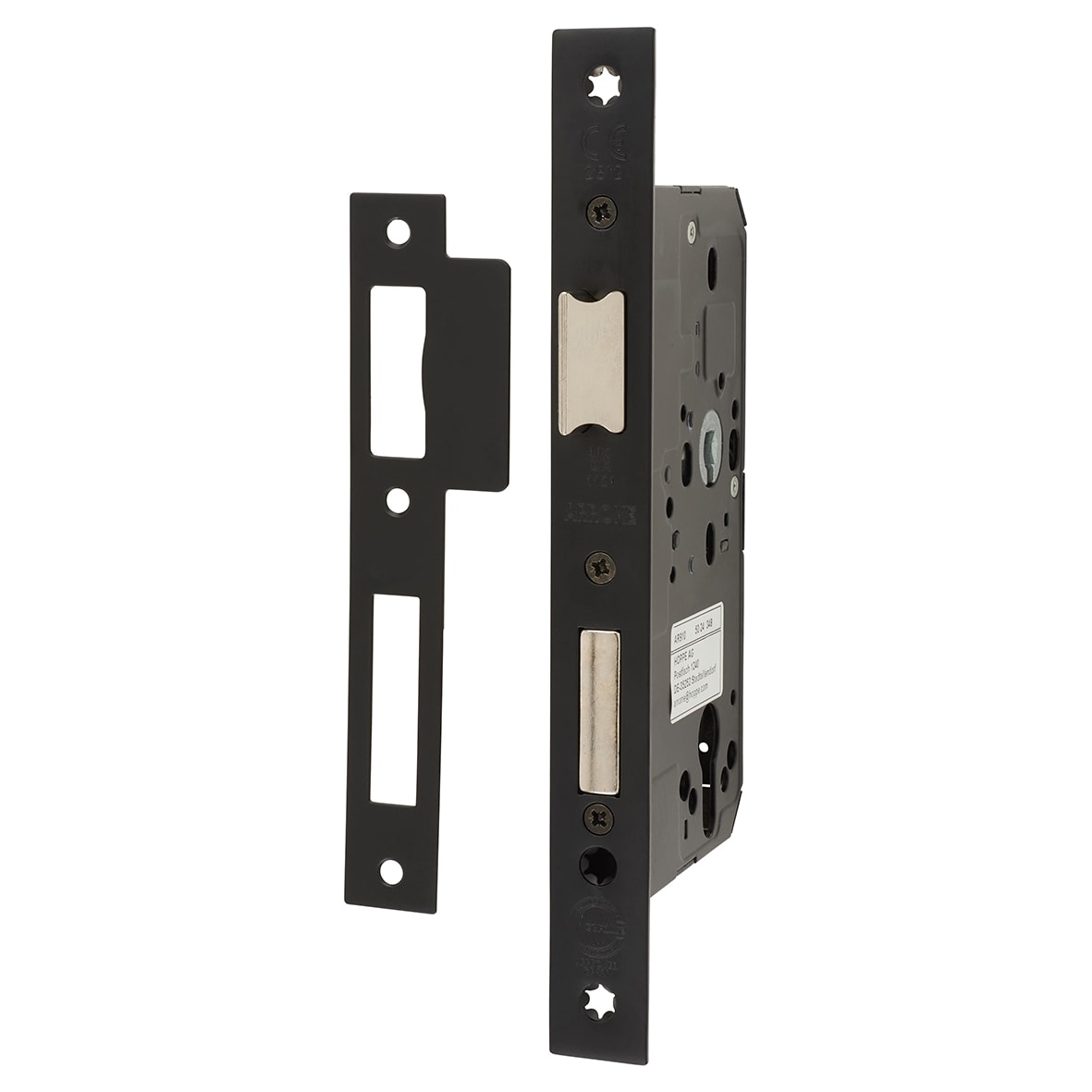Euro Profile DIN Sashlock - 88mm Case - 60mm Backset - Square - Matt Black
