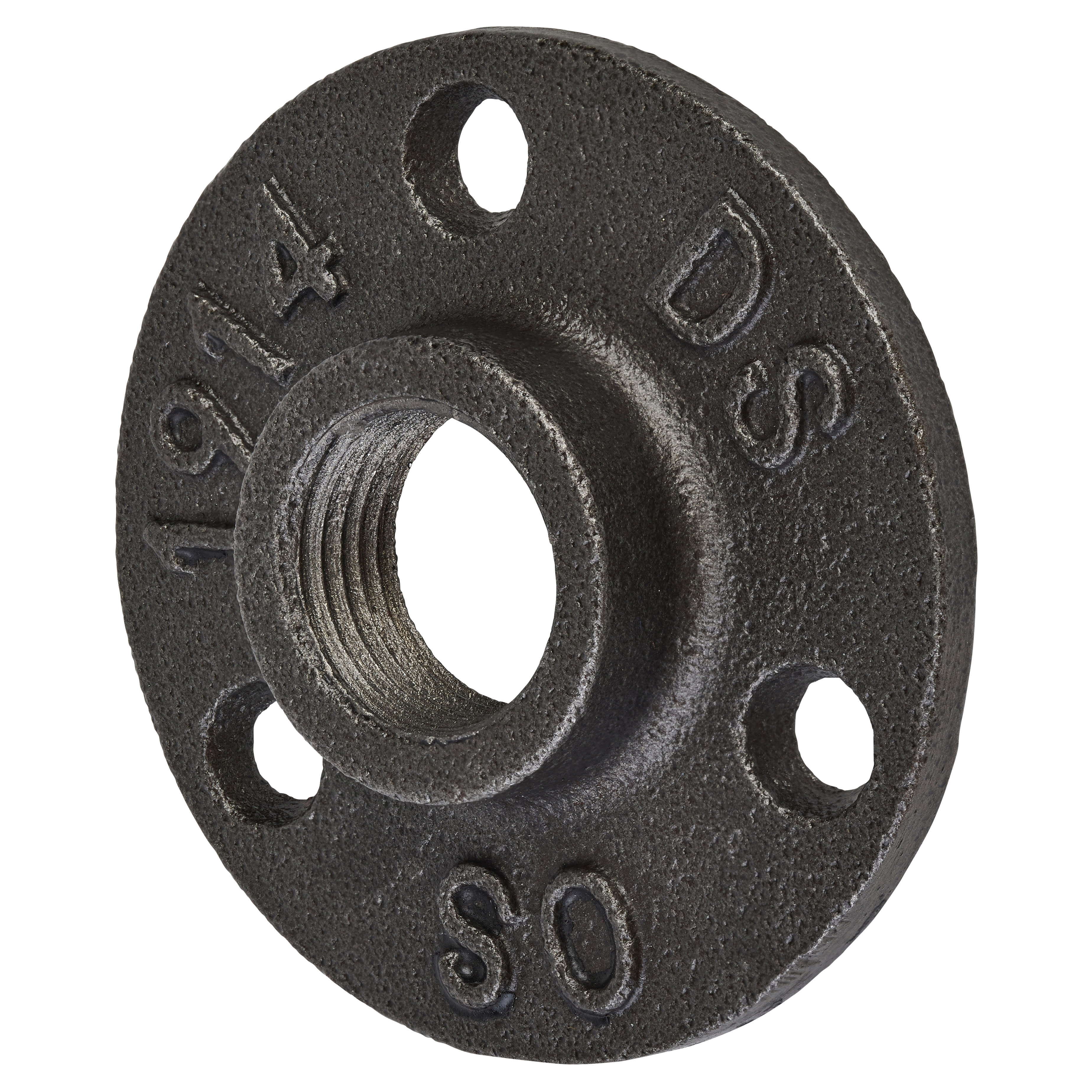 1/2" Pipe Shelving Iron Floor/Wall Fixing Flange - 65mm Diameter - Grey
