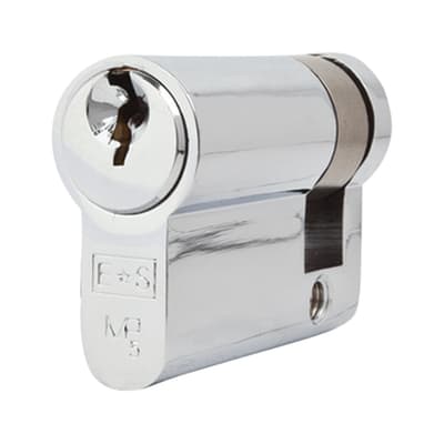5 Pin 45mm Euro Single Cylinder - 35 + 10mm - Polished Chrome - Master Keyed